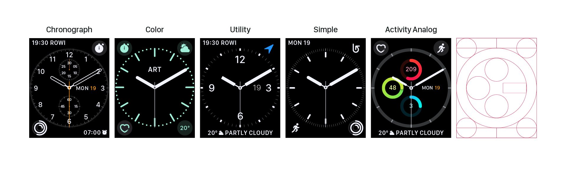 WatchOS analog grid adjusted